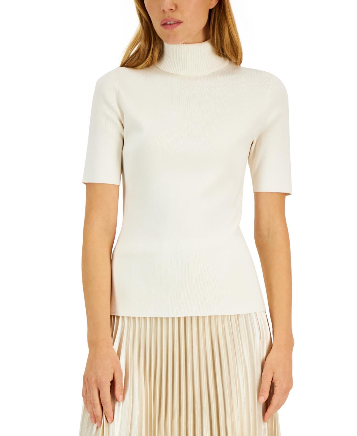 Anne Klein Womens Half-Sleeve Turtleneck Sweater Product Image