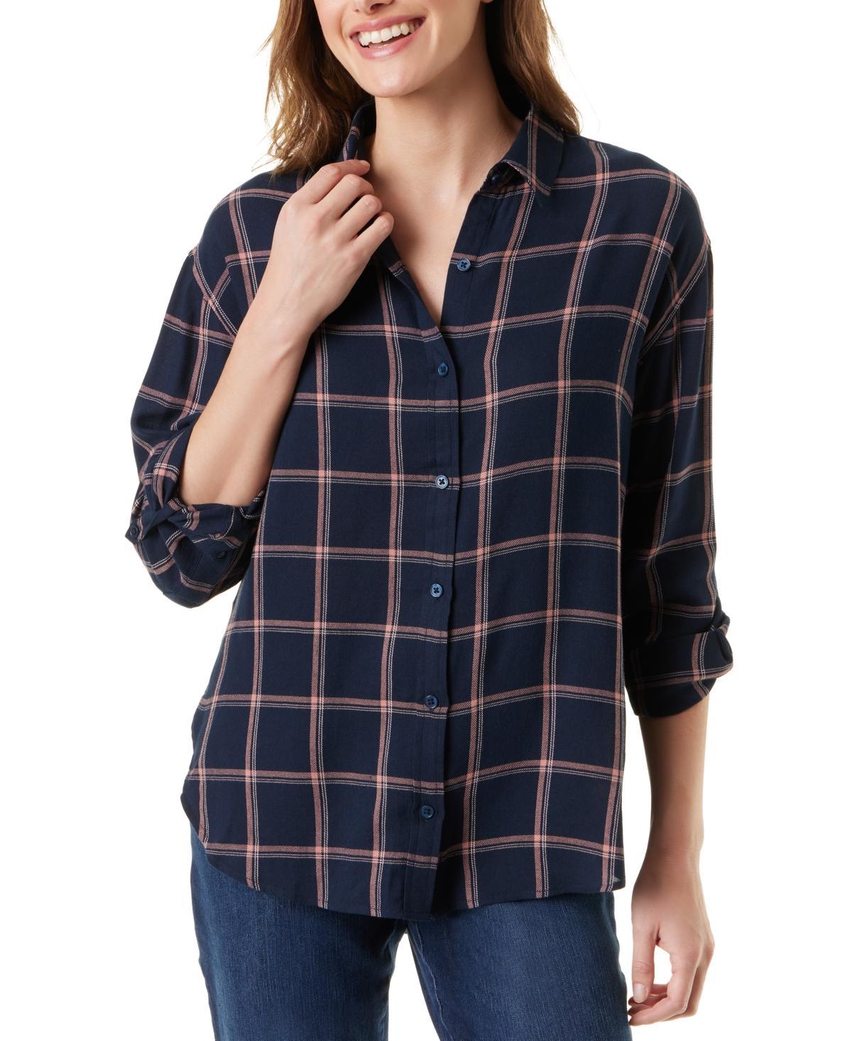 Gloria Vanderbilt Womens Amanda Roll-Tab-Sleeve Shirt Product Image