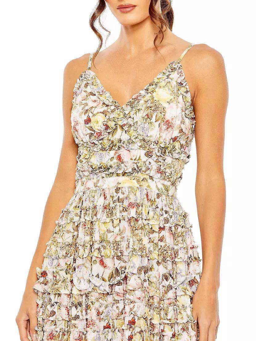 Floral Textured Tiered Cocktail Dress Product Image