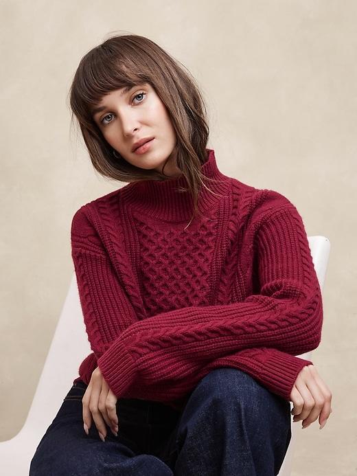 Cable Turtle-Neck Sweater Product Image