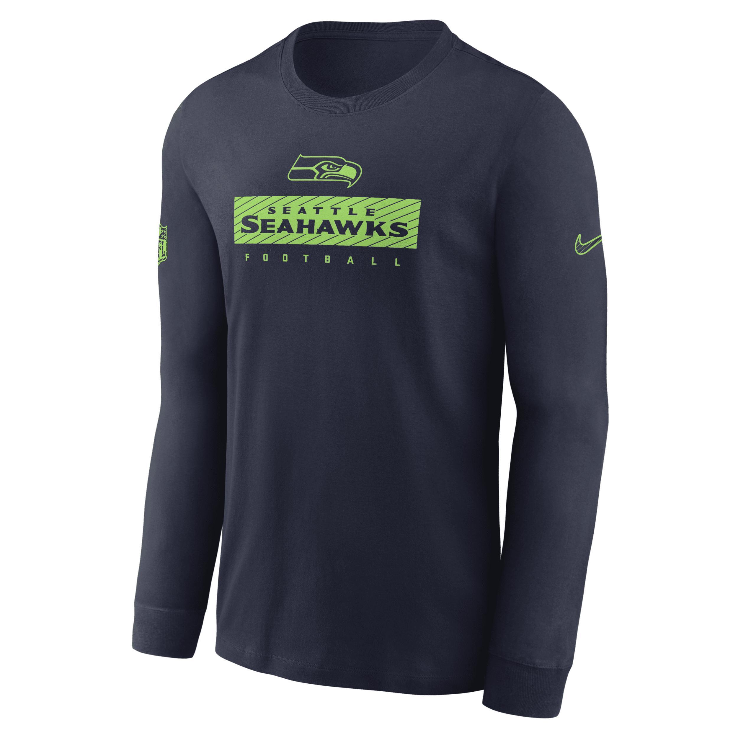 Seattle Seahawks Sideline Team Issue Nike Men's Dri-FIT NFL Long-Sleeve T-Shirt Product Image