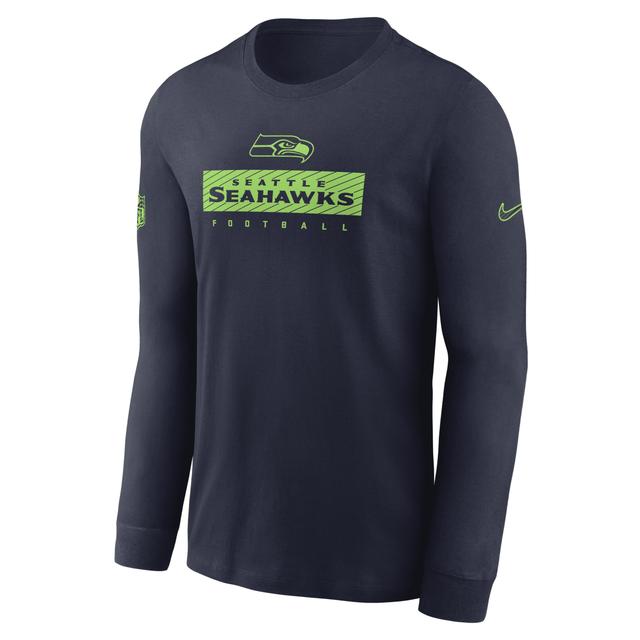 Seattle Seahawks Sideline Team Issue Nike Men's Dri-FIT NFL Long-Sleeve T-Shirt Product Image