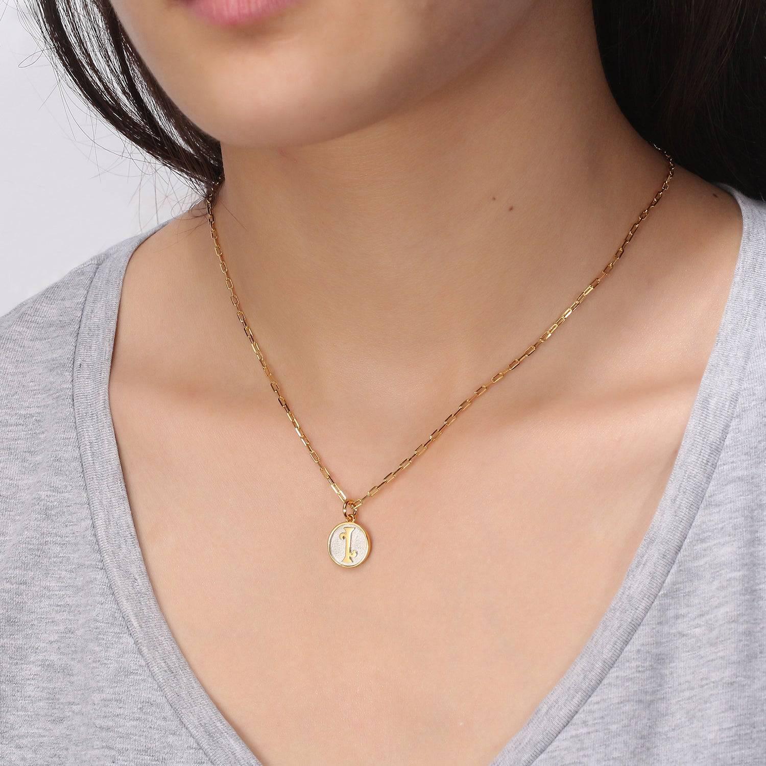 Dainty Fancy H Initial Pendant Necklace Product Image