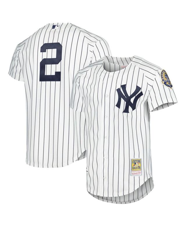 Mens Mitchell & Ness Derek Jeter White New York Yankees Cooperstown Collection Authentic Jersey Product Image