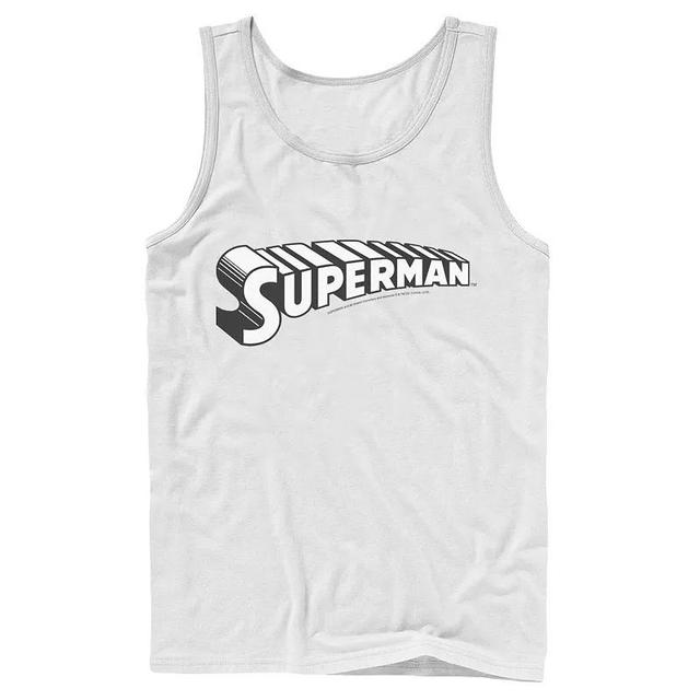 Mens DC Comics Superman Black Text Chest Logo Tank Top Product Image