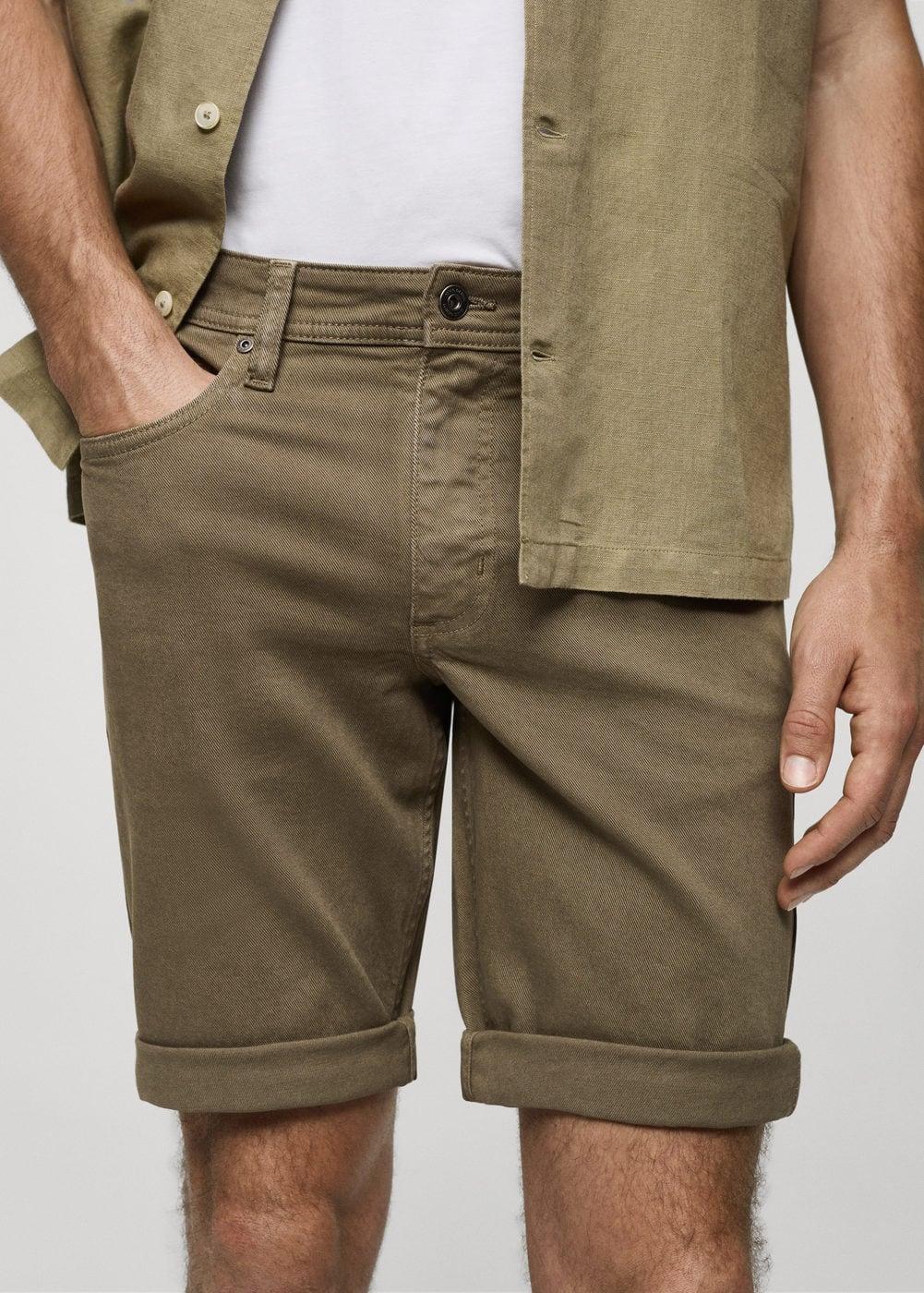 Mango Mens Denim Bermuda Shorts Product Image