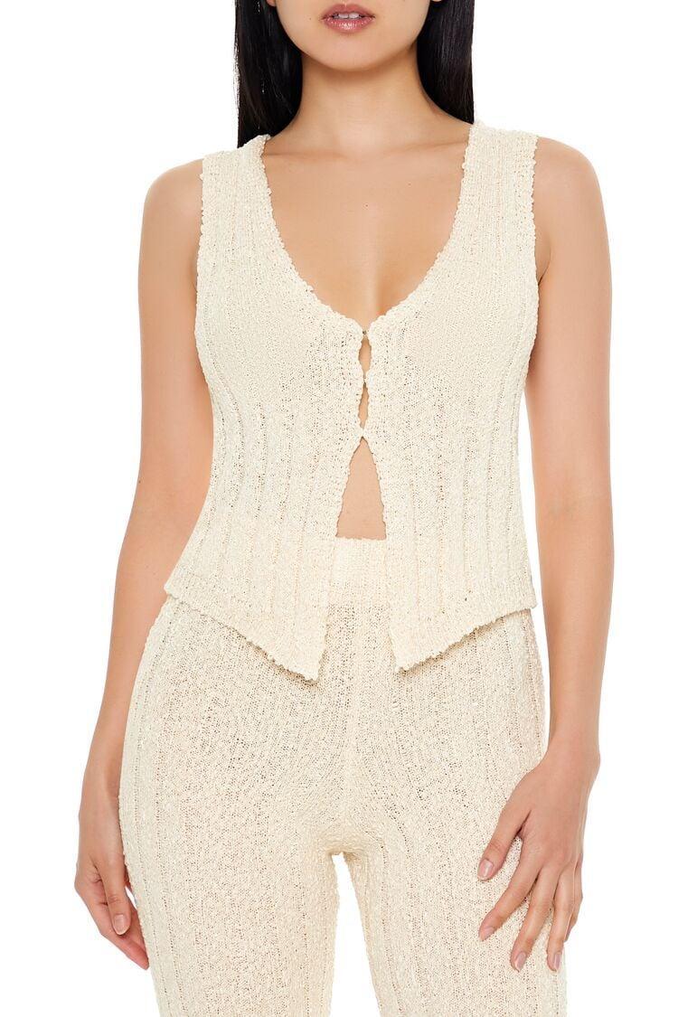 Sweater-Knit Split-Hem Vest | Forever 21 product image