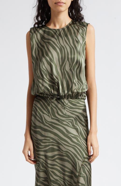 Womens Zebra Silk Sleeveless Top Product Image