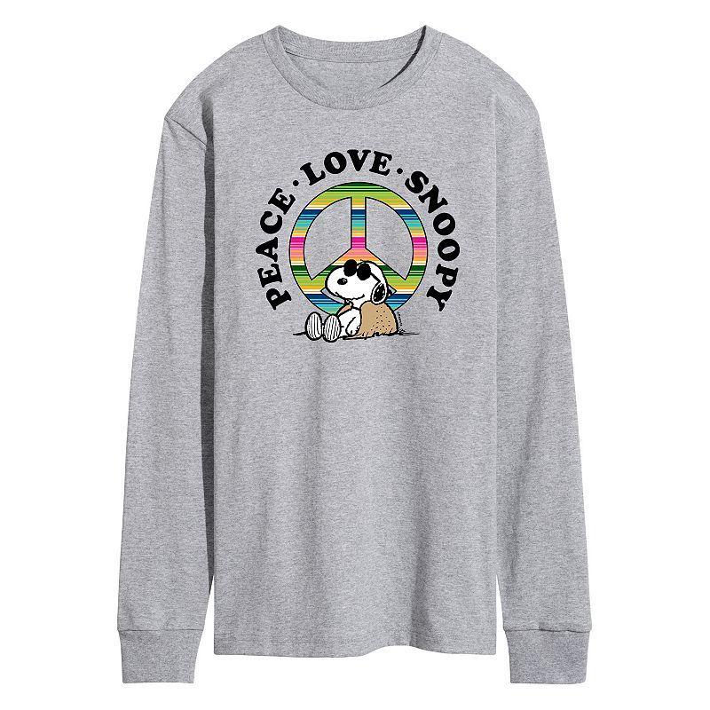 Mens Peanuts Peace Love Tee Med Grey Product Image