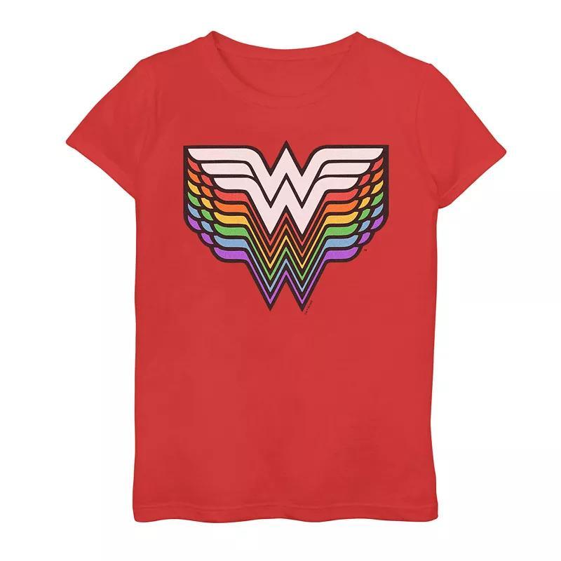 Girls Wonder Woman Pride Drop Shadow Emblem Tee, Girls Product Image