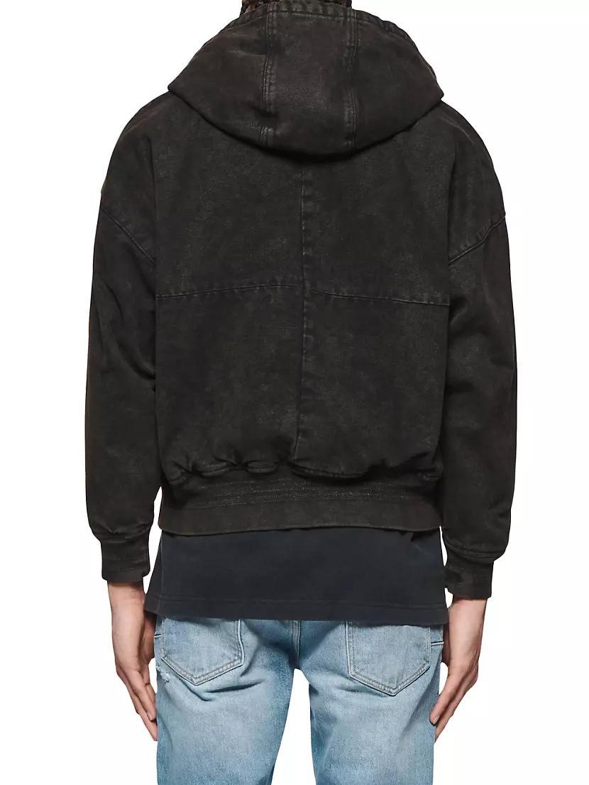 Zip Leather Hoodie Product Image