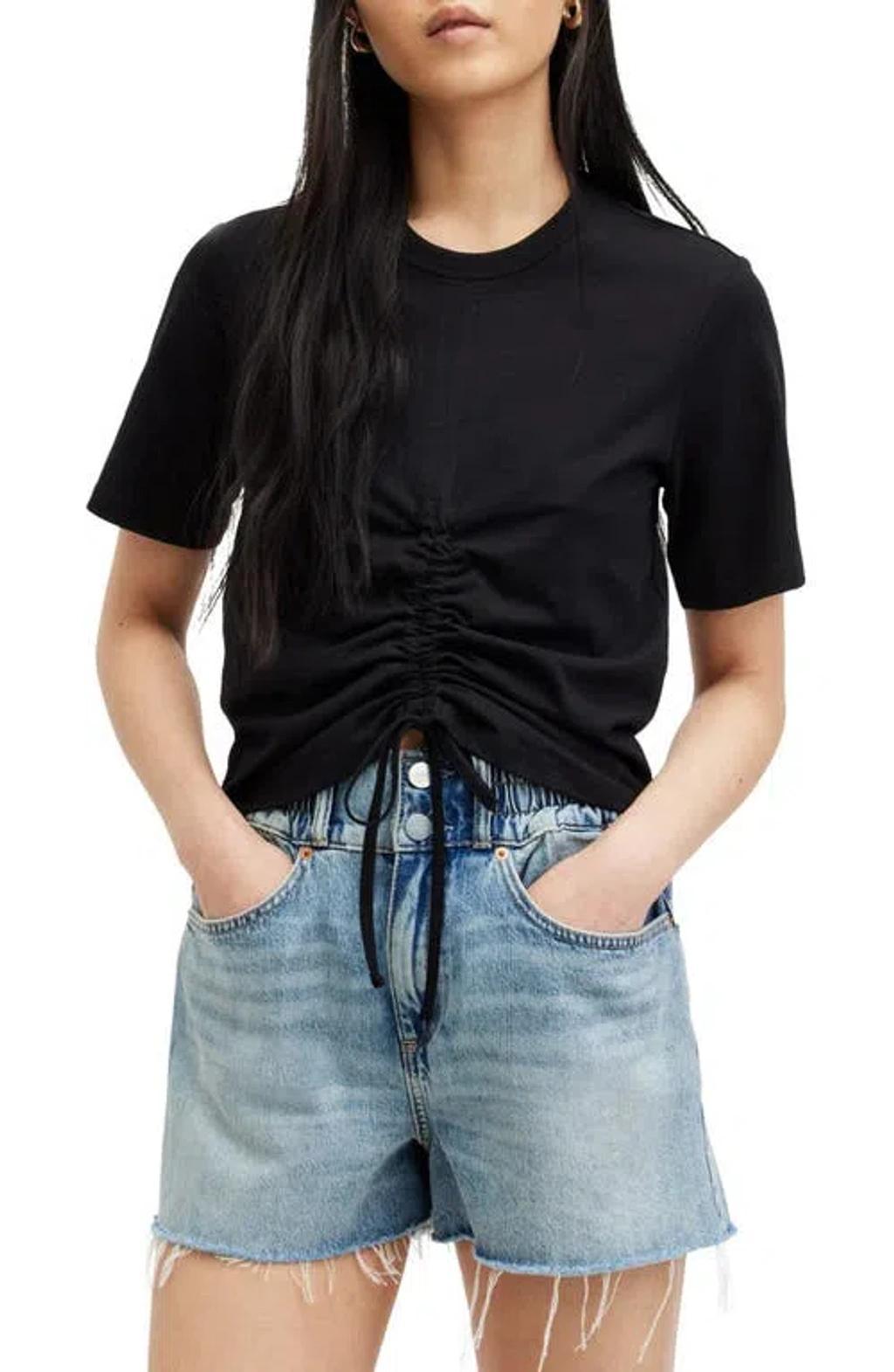 Gia Ruched T-shirt In Black product image