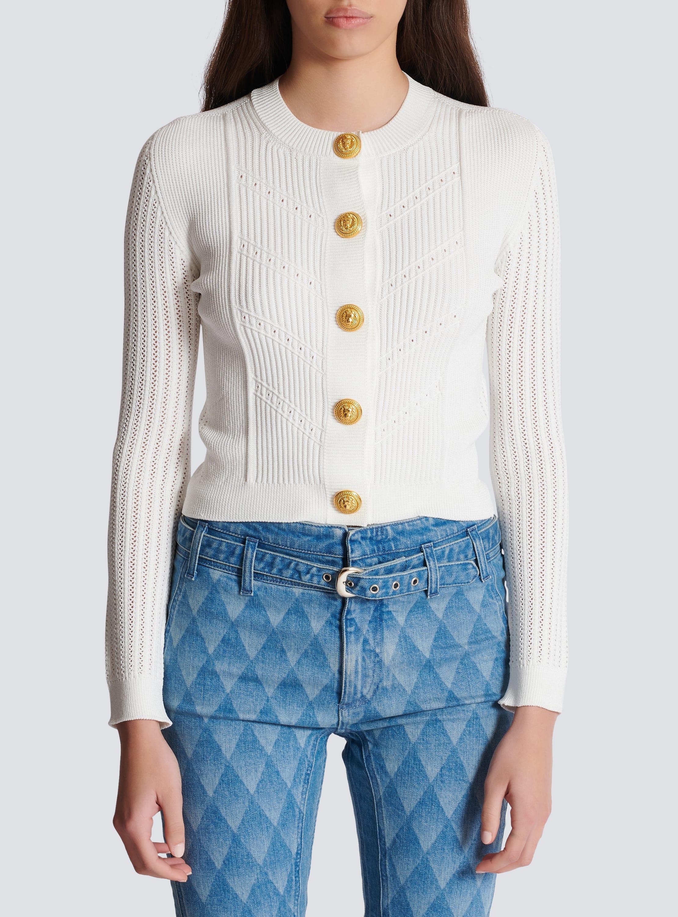 Cropped knit cardigan Product Image