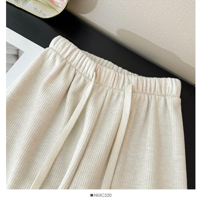 Fleece-Lined Wide-Leg Pants in 5 Colors Product Image