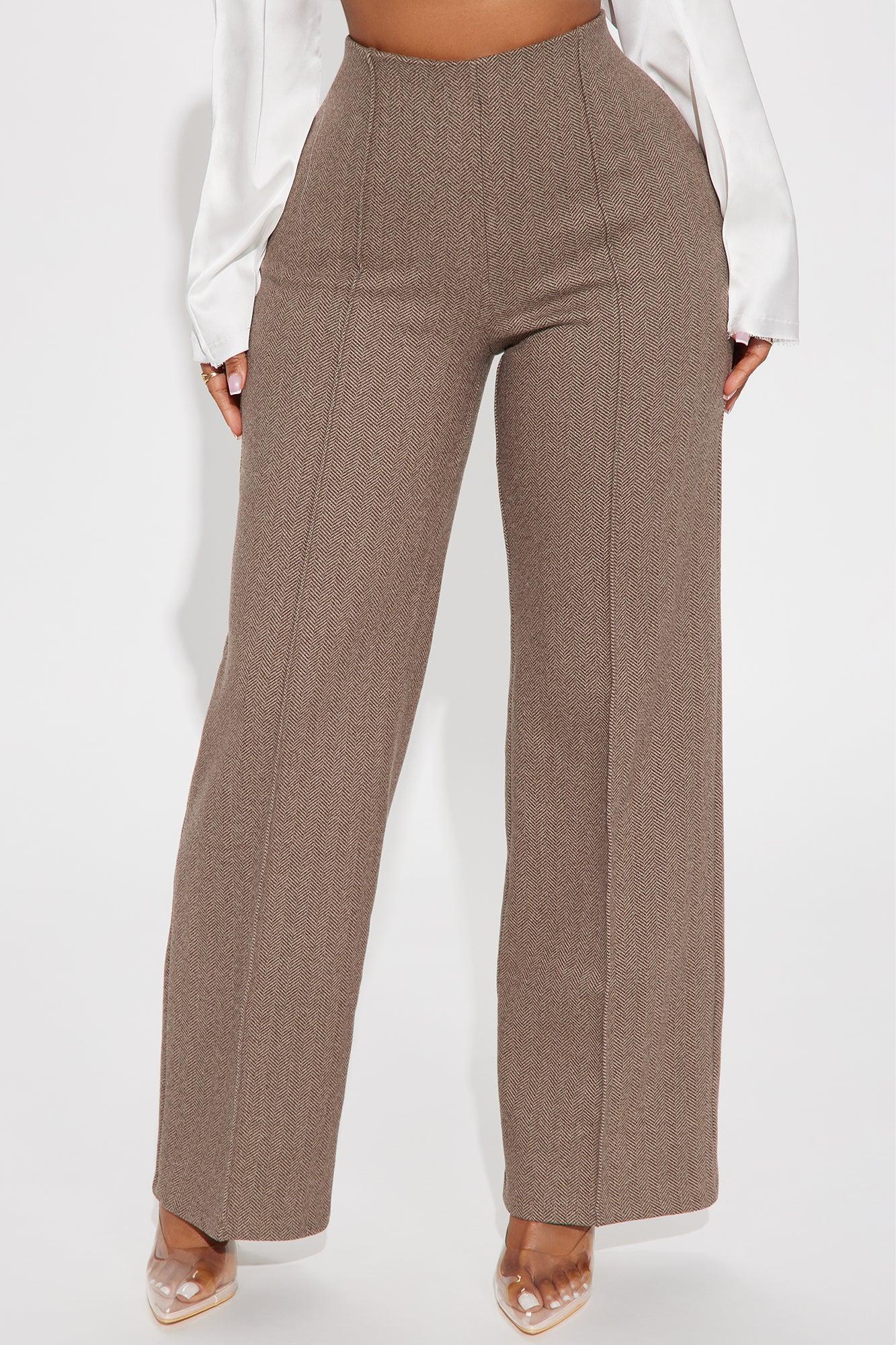 Office Favorite Herringbone Trouser - Brown Product Image