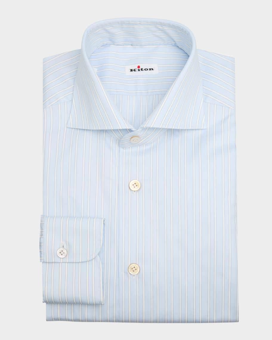 Men's Cotton Hairline Stripe Dress Shirt Product Image