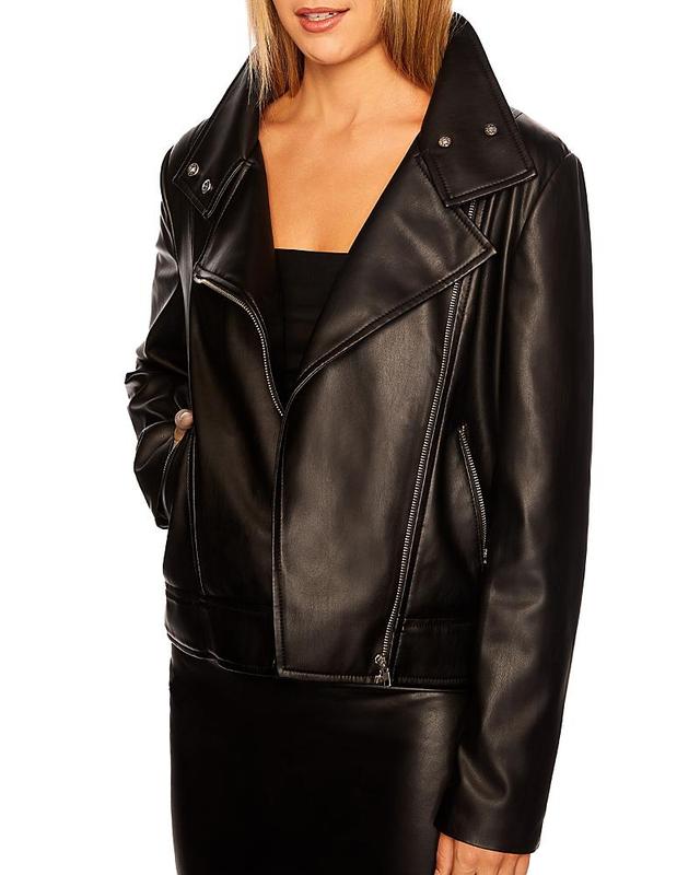 Susana Monaco Faux Leather Moto Jacket Product Image