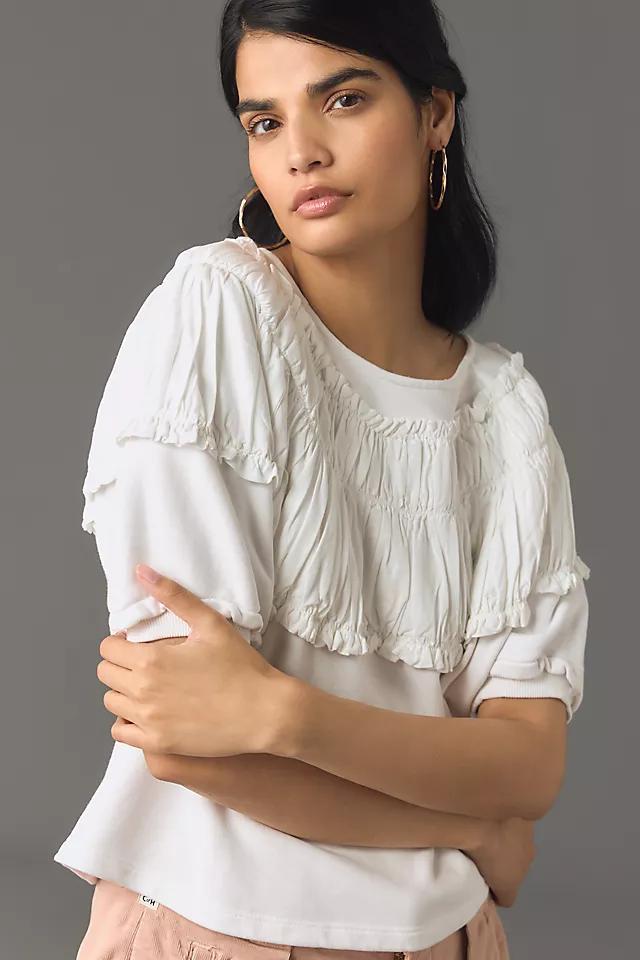 By Anthropologie Tie-Back Ruched Blouse Product Image