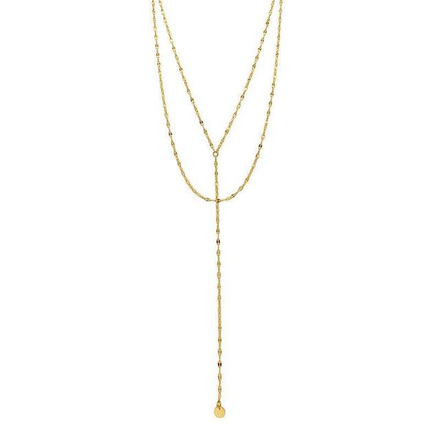 Adornia 14k Gold Plated Double Layer Y-Necklace, Womens Gold Tone Product Image