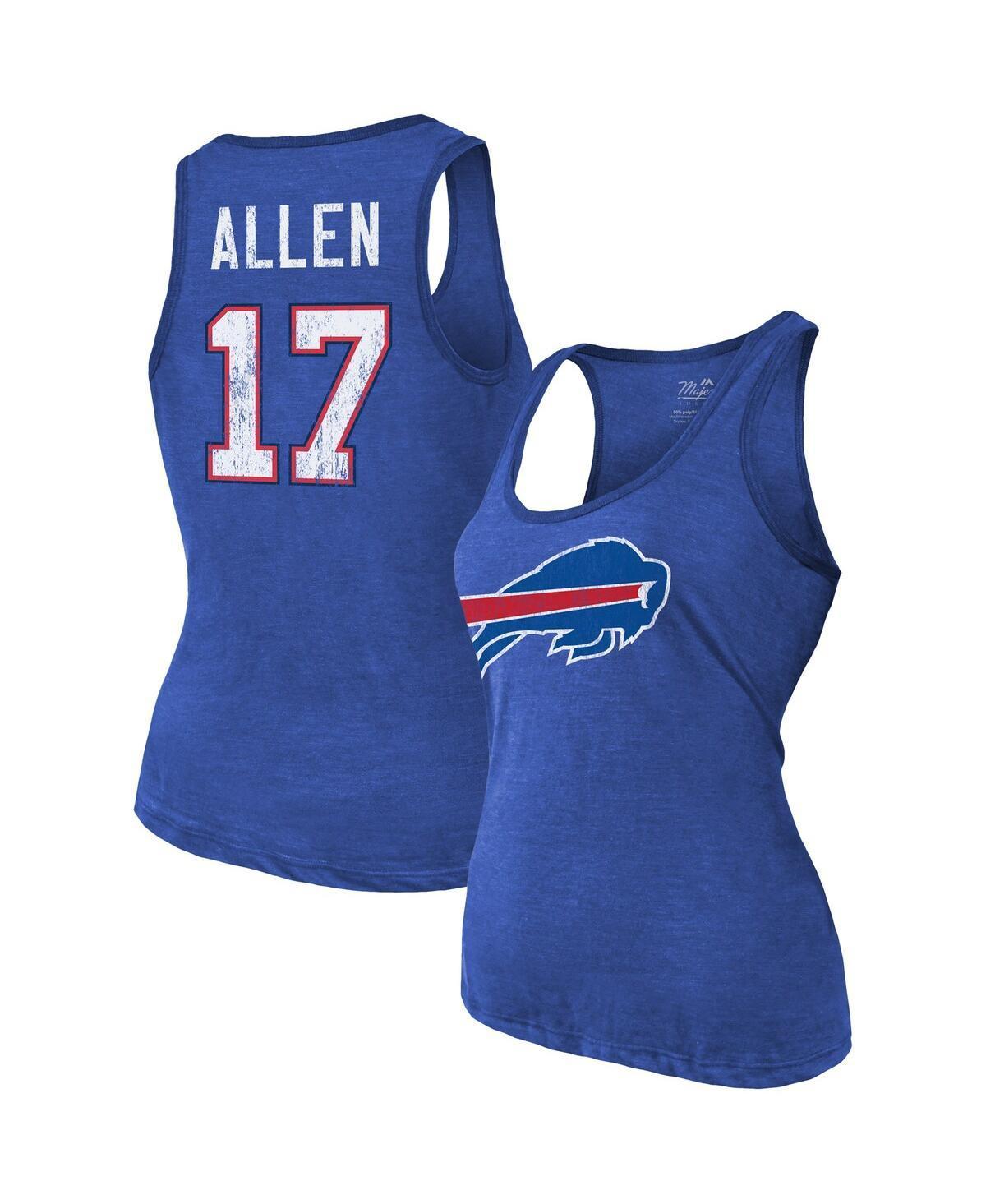 Women's Threads Heathered Royal Buffalo Bills Name and Number Tri-Blend Tank Top Product Image