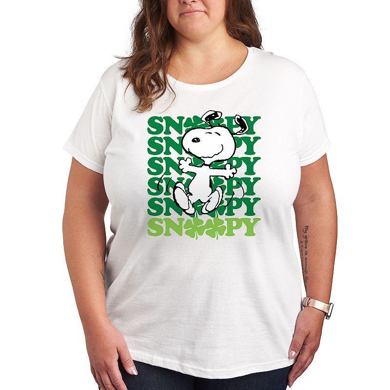 Plus Peanuts Snoopy Clover Dance Graphic Tee, Womens Product Image