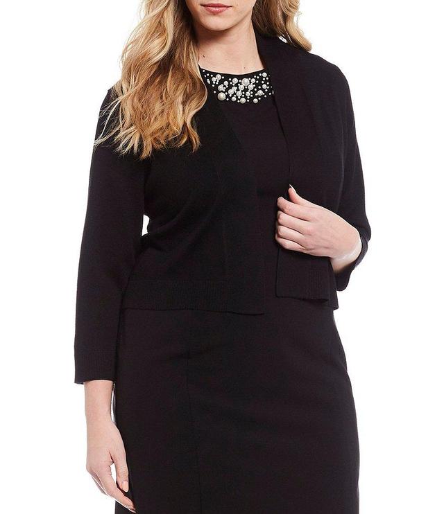 Calvin Klein Plus Size 3/4 Sleeve Open Front Rayon Shrug Product Image