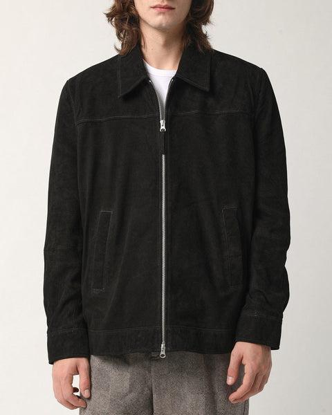 Suede Zip Jacket - Black Product Image