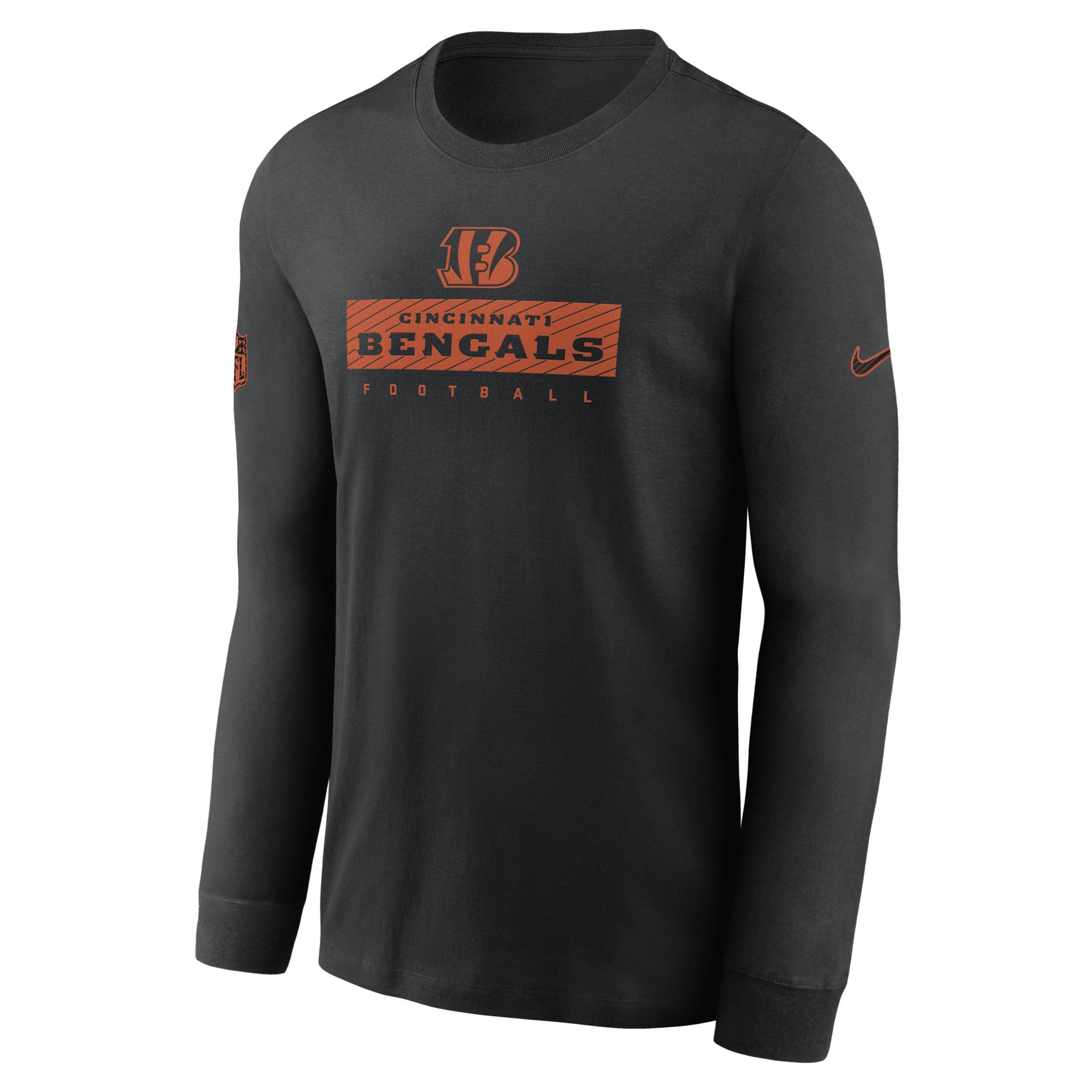 Nike Mens Black Cincinnati Bengals Sideline Performance Long Sleeve T-Shirt Product Image