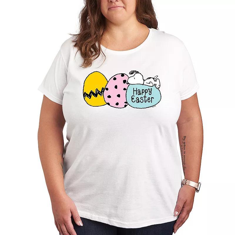 Plus Peanuts Snoopy Happy Easter Eggs Graphic Tee, Womens Product Image