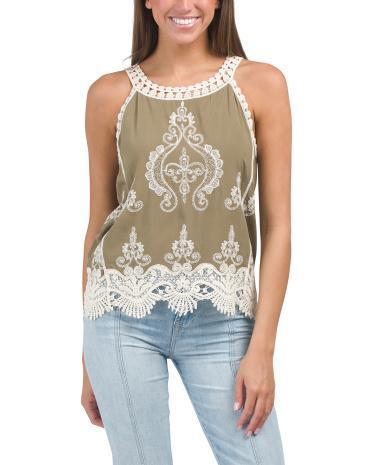 Sleeveless Crochet Top for Women | Rayon Product Image