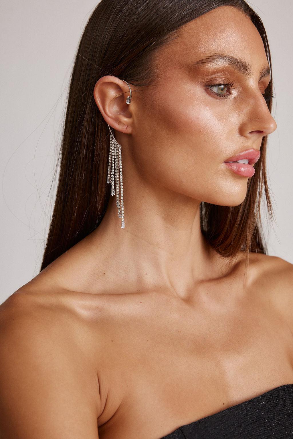 Adina Diamond Fringe Ear Cuff Product Image