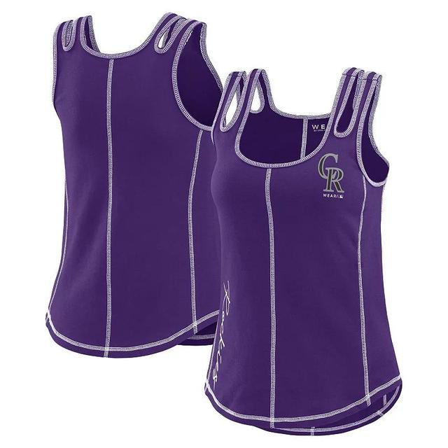 Womens WEAR by Erin Andrews Colorado Rockies Contrast Stitch Tank Top Product Image