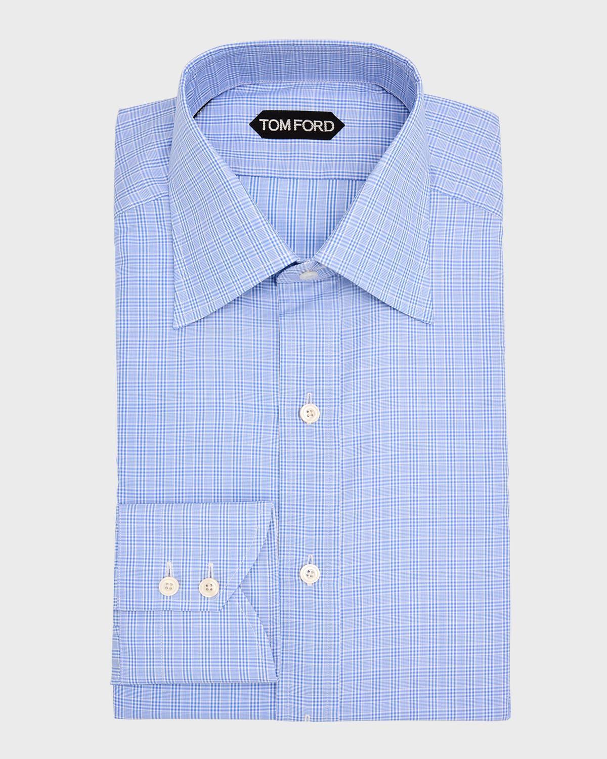 Mens Twill Check Slim-Fit Dress Shirt Product Image