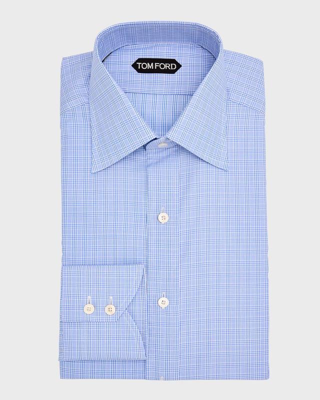 Mens Twill Check Slim-Fit Dress Shirt Product Image