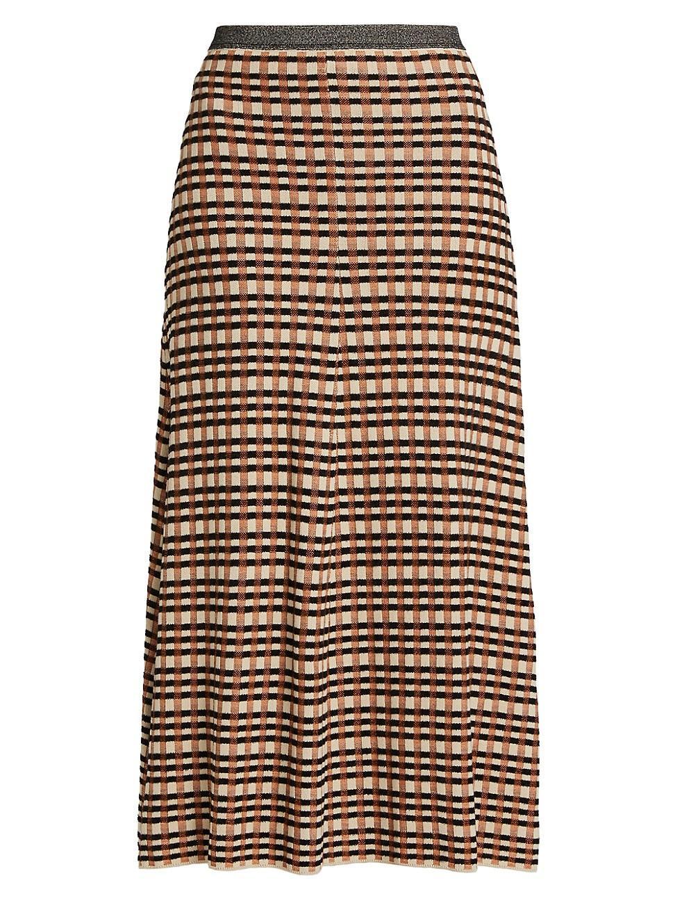 Womens Amal Checked Jacquard Knitwear Skirt Product Image