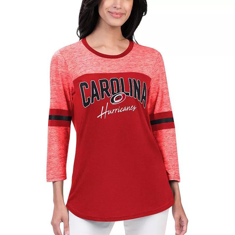 Womens G-III 4Her by Carl Banks Carolina Hurricanes Play The Game 3/4-Sleeve T-Shirt Product Image