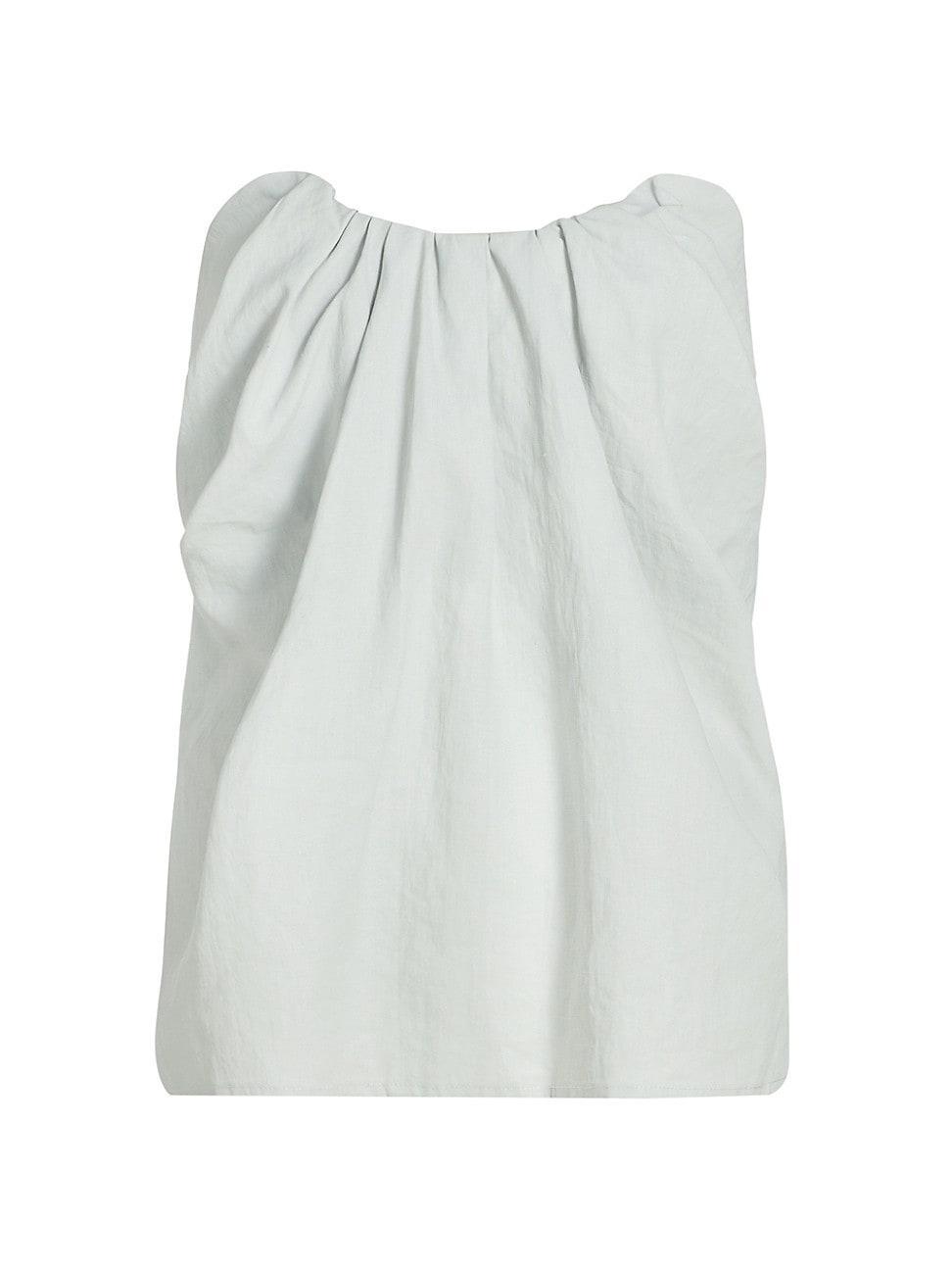 Womens Tucked Linen Strapless Top Product Image