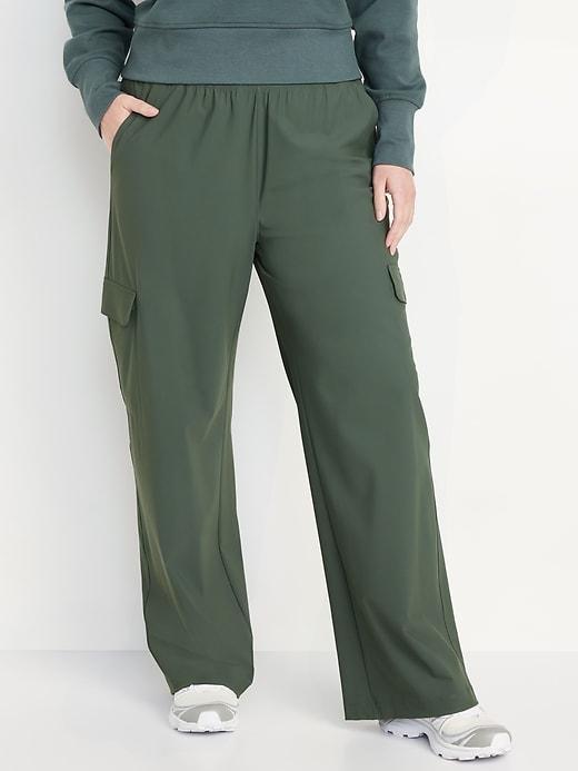 High-Waisted SleekTech Wide-Leg Cargo Pants Product Image