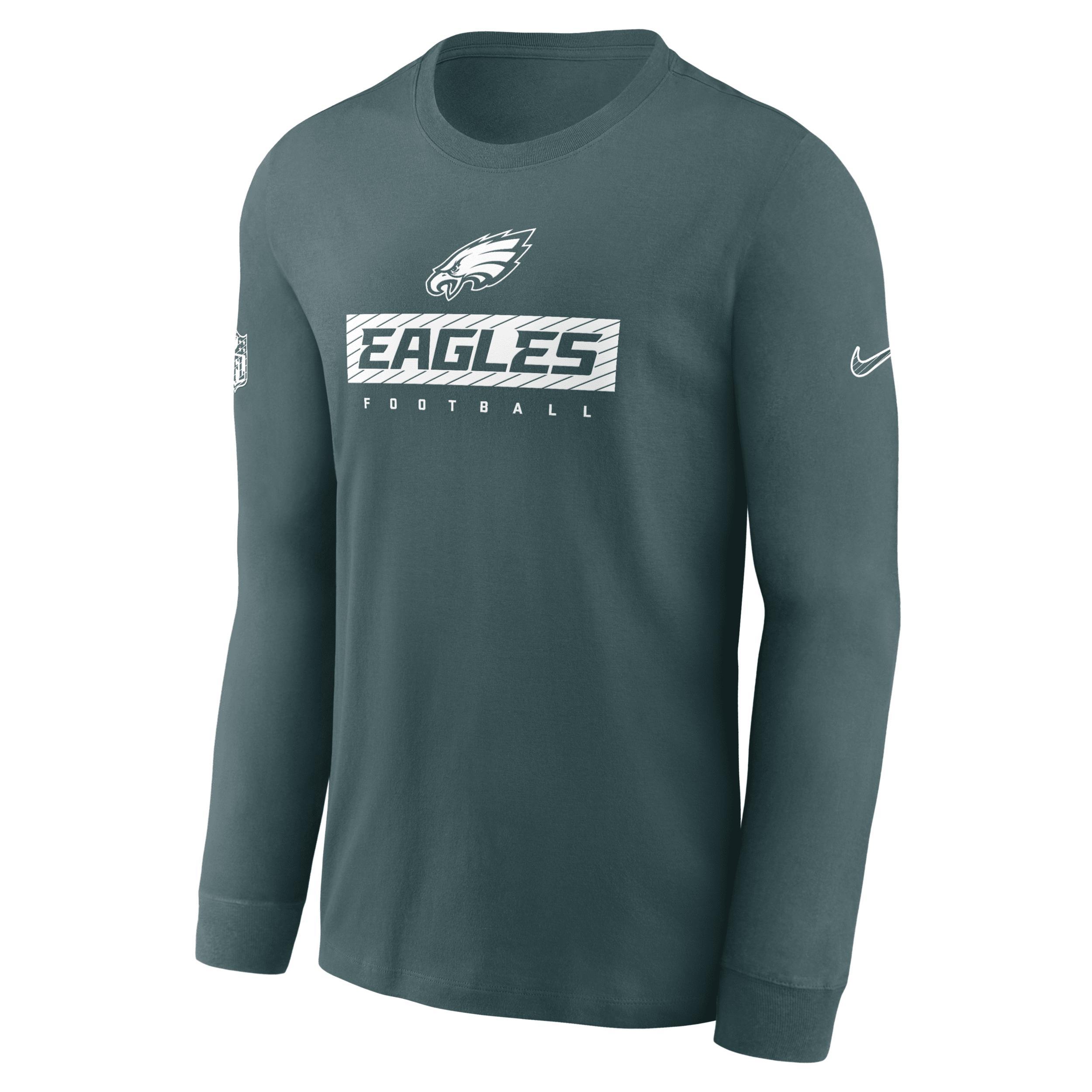 Philadelphia Eagles Sideline Team Issue Nike Men's Dri-FIT NFL Long-Sleeve T-Shirt Product Image