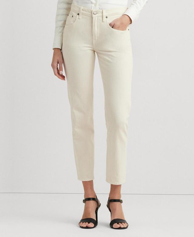 Lauren Ralph Lauren Womens Mid-Rise Tapered Jeans Product Image