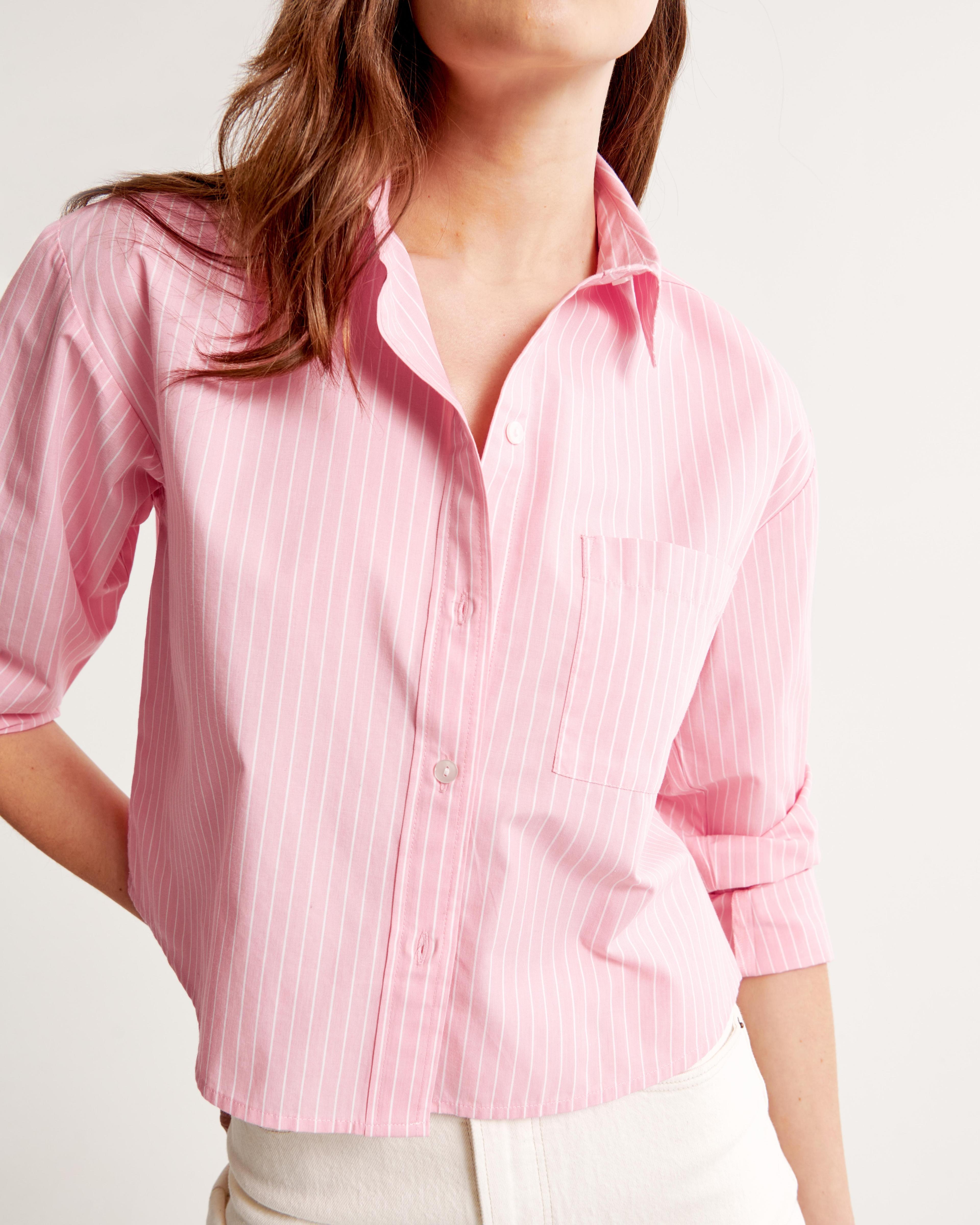 Oversized Cropped Poplin Shirt Product Image