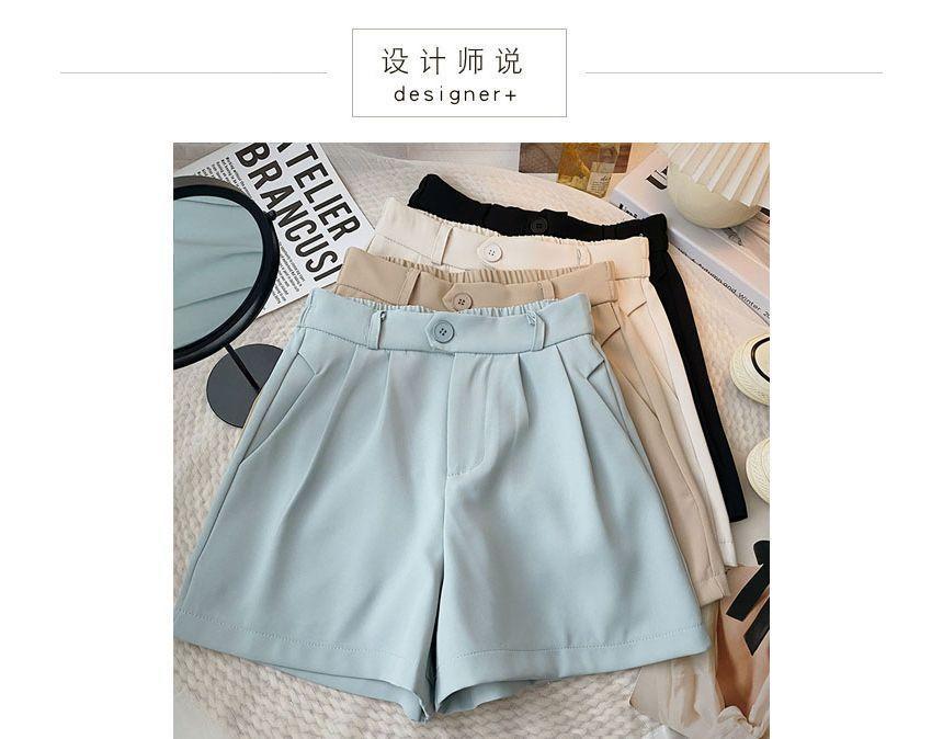 High Waist Plain Shorts Product Image