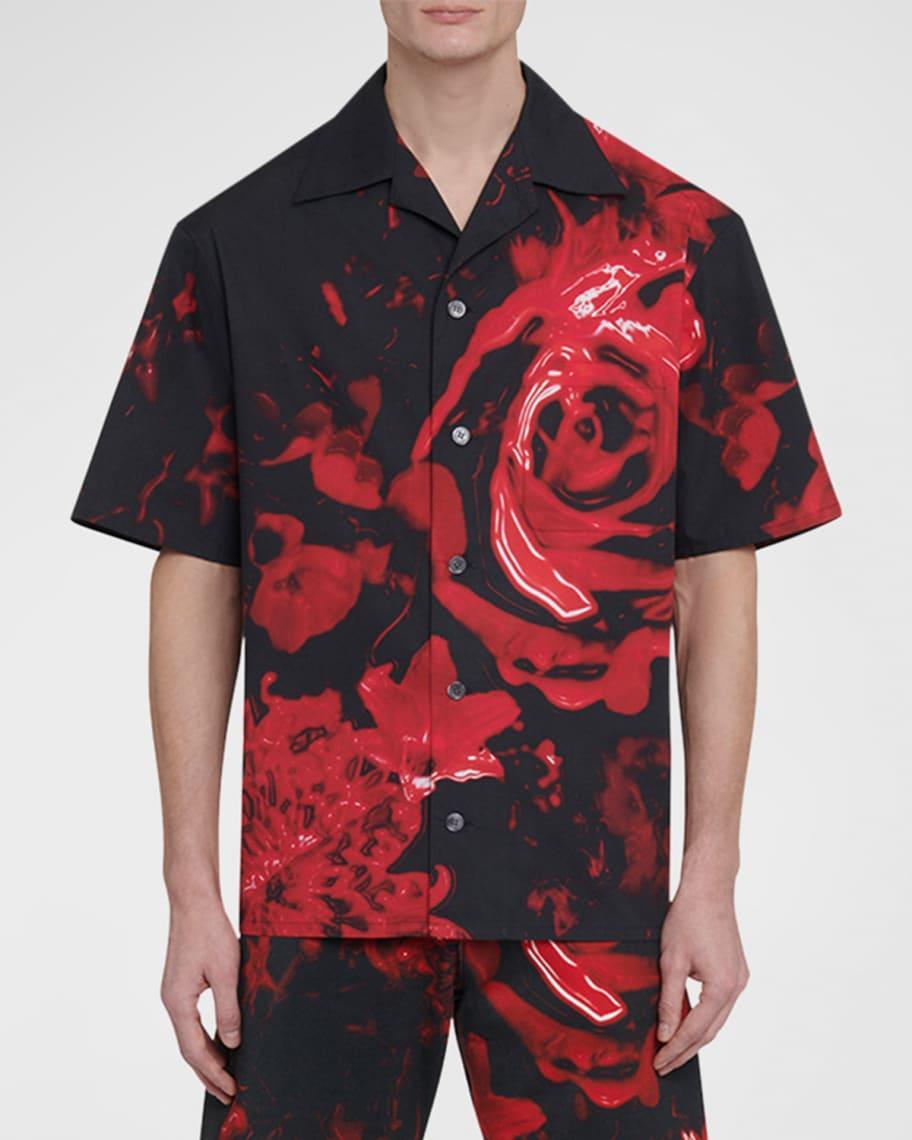 Men's Floral Wax Seal Print Camp Shirt Product Image