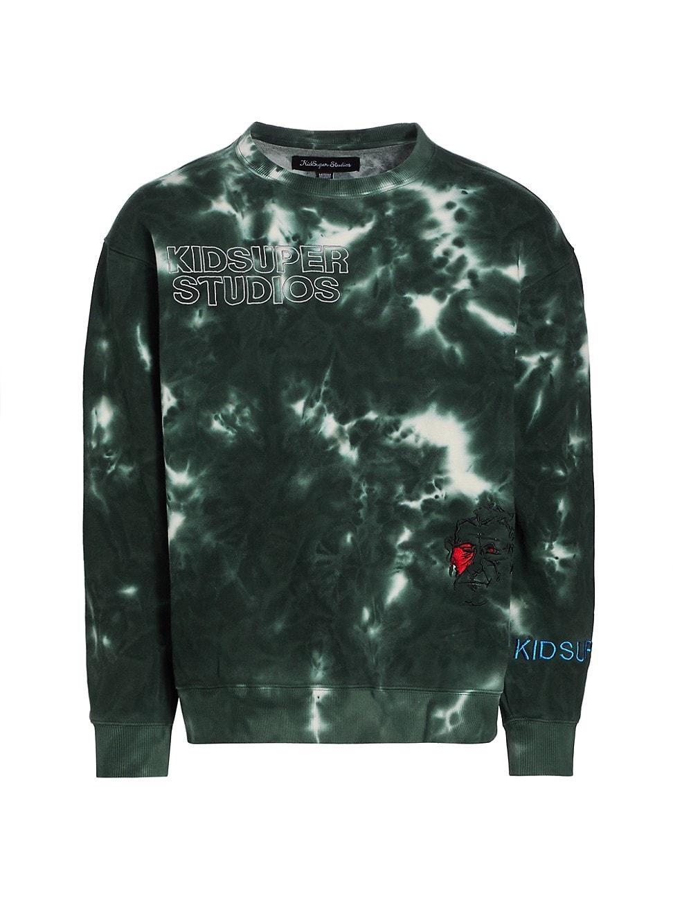 Mens Tie-Dye Cotton Crewneck Sweater Product Image