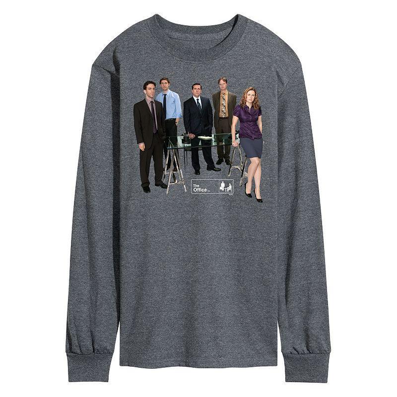 Mens The Office Cast Photo Long Sleeve Tee Dark Grey Product Image