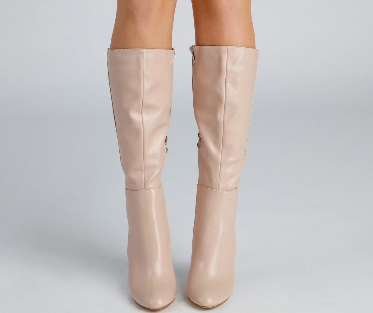 Clearly Chic Lucite Heel Boots product image