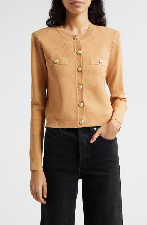 L'AGENCE Toulouse Cropped Cardi in Tan. Size M. Product Image