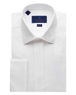 David Donahue Trim Fit French Cuff Tuxedo Shirt Product Image