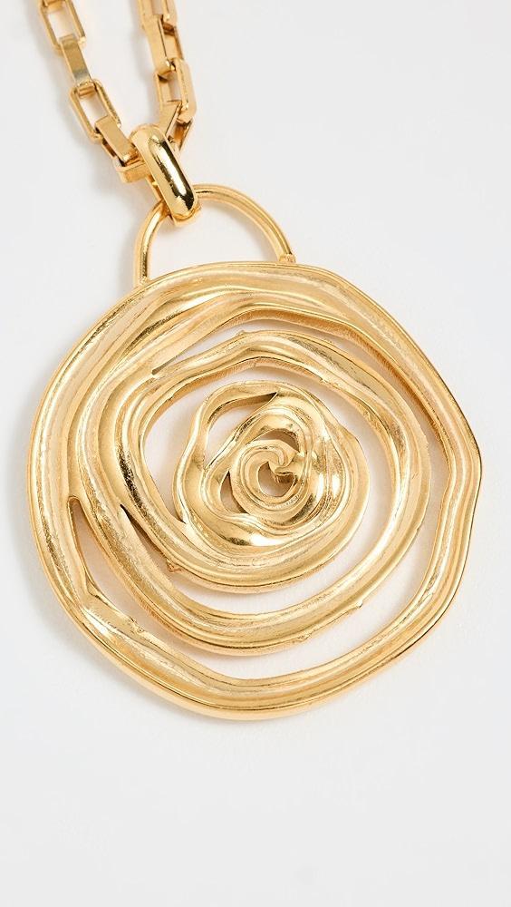 By Adina Eden Solid Webbed Round Pendant Necklace | Shopbop Product Image