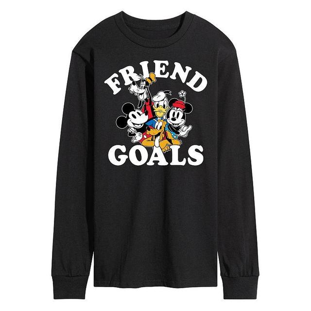 Disneys Mens Friend Goals Long Sleeve Tee Blue Product Image